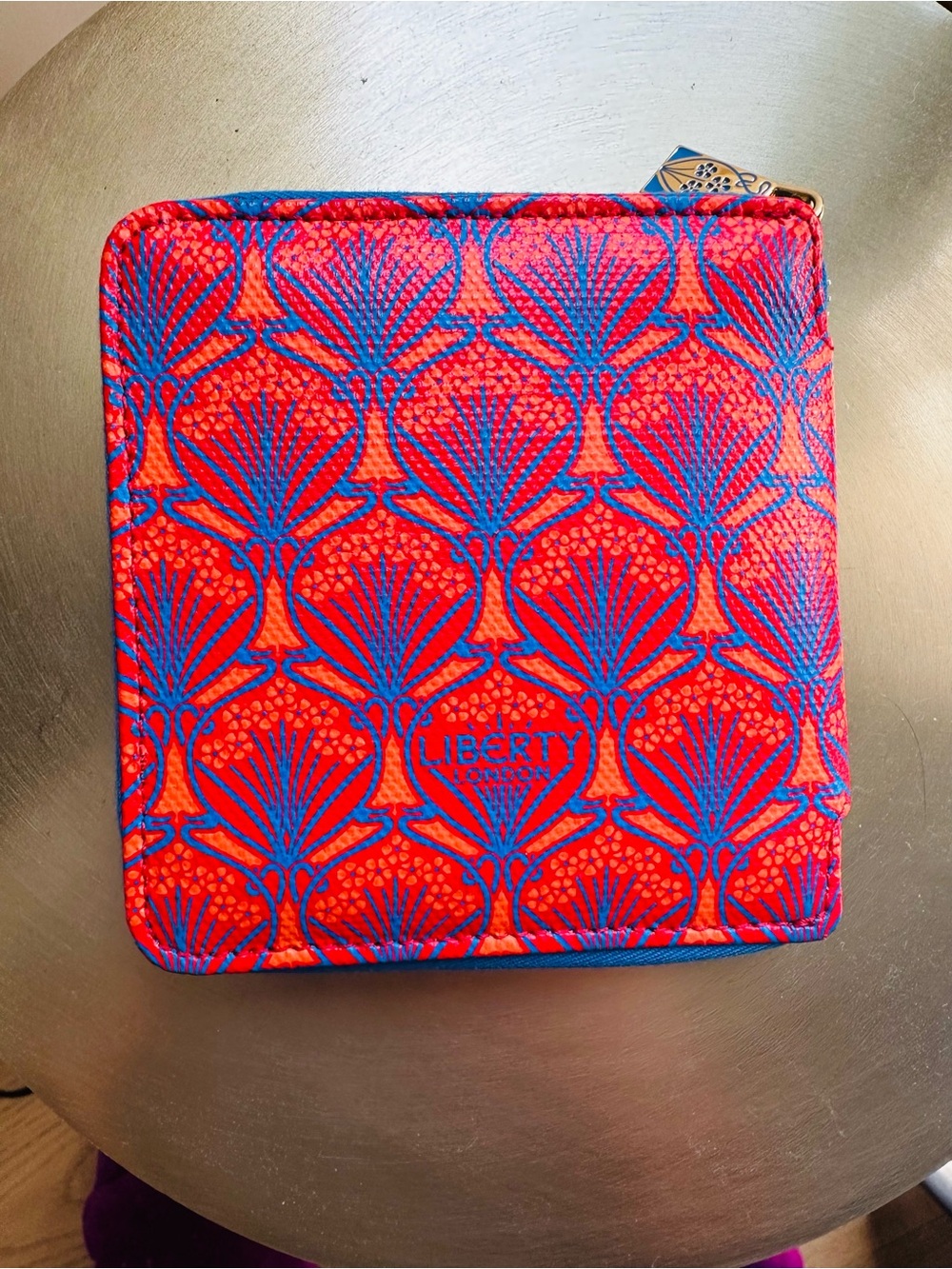 liberty Red and Blue Patterned Zip Wallet